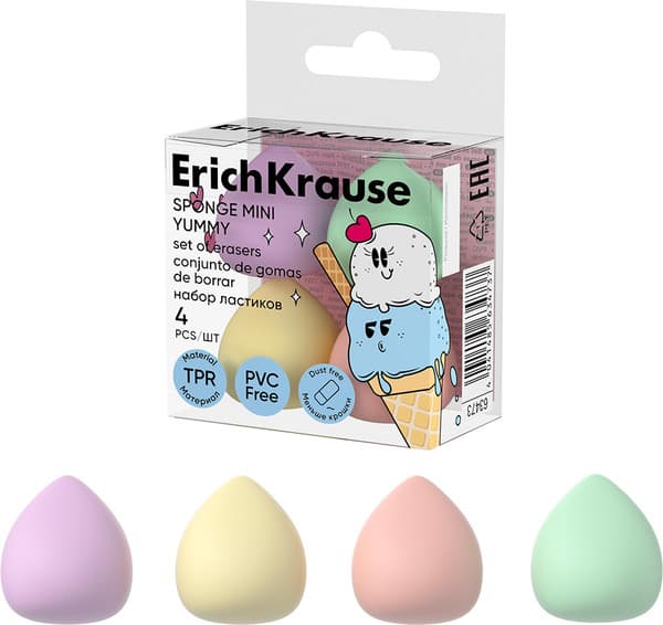 Набор ластиков Erich Krause Sponge Mini Yummy / 63473 3