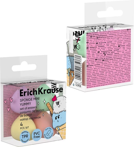 Набор ластиков Erich Krause Sponge Mini Yummy / 63473 2