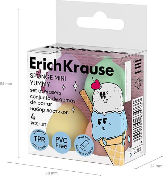 Набор ластиков Erich Krause Sponge Mini Yummy / 63473 7