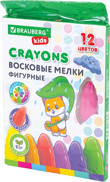 Восковые мелки Brauberg Kids. Капельки / 273094 8