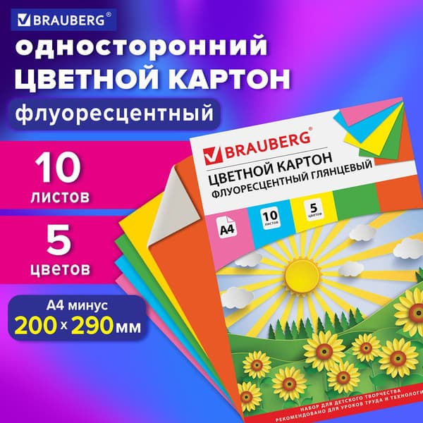 Набор цветного картона Brauberg Лето / 129918 2