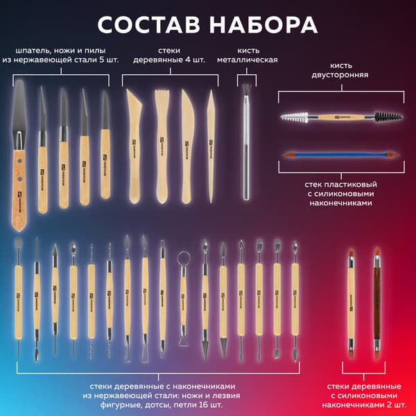 Набор инструментов для лепки Brauberg Art Classic / 271176 3