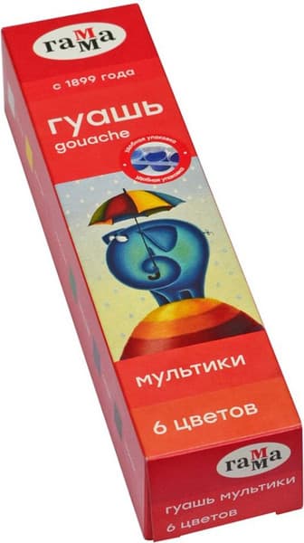 Гуашь ГАММА Мультики / 100222-6