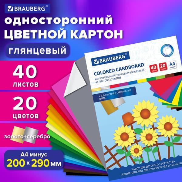 Набор цветного картона Brauberg Мелованный Волшебный / 113545 2