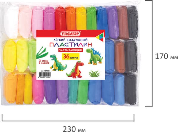 Пластилин легкий Пифагор 107041 6