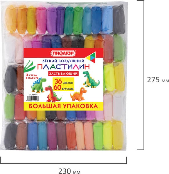 Пластилин легкий Пифагор 107044 6