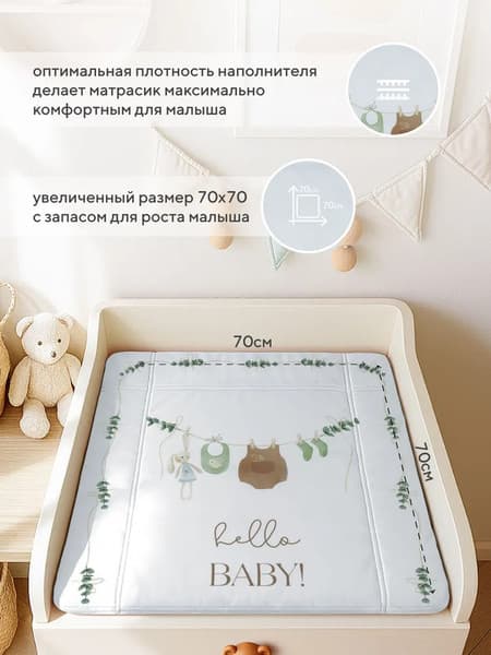 Пеленальный матрас Rant Hello baby с сумкой oxford 4