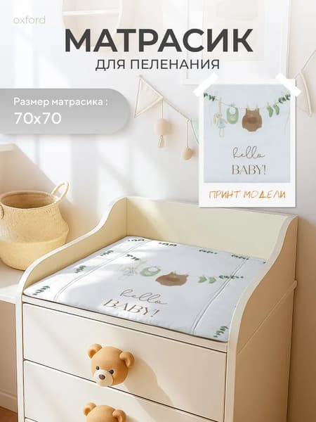 Пеленальный матрас Rant Hello baby с сумкой oxford 2