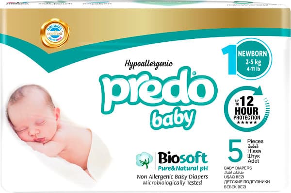 Подгузники детские Predo Baby № 1 2-5кг / BIO-101
