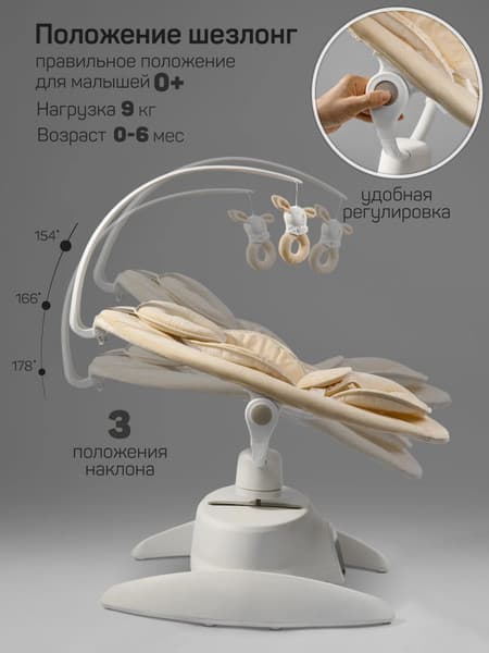 Детский шезлонг Amarobaby Smart swing / AB24-22SMART/03 5