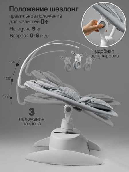 Детский шезлонг Amarobaby Smart swing / AB24-22SMART/11 4