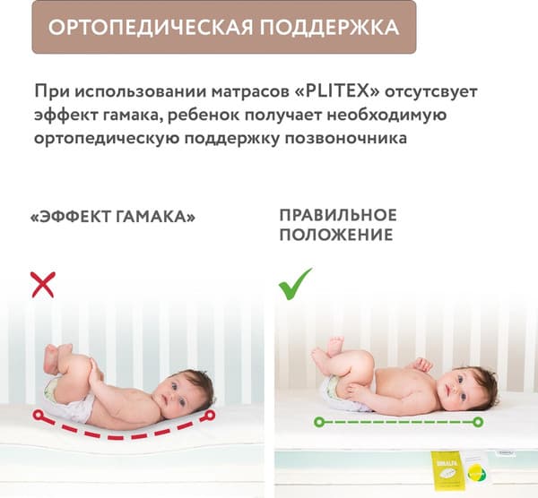 Матрас в кроватку Plitex Orto Foam / ПМ-03/4 9