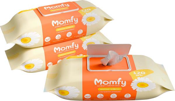 Влажные салфетки детские Momfy С экстрактом ромашки