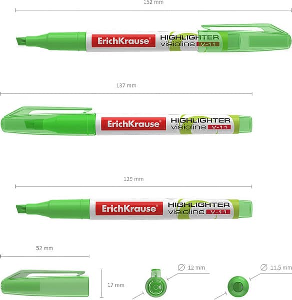 Текстовыделитель Erich Krause Visioline V-11 Mini Neon / 56901 3
