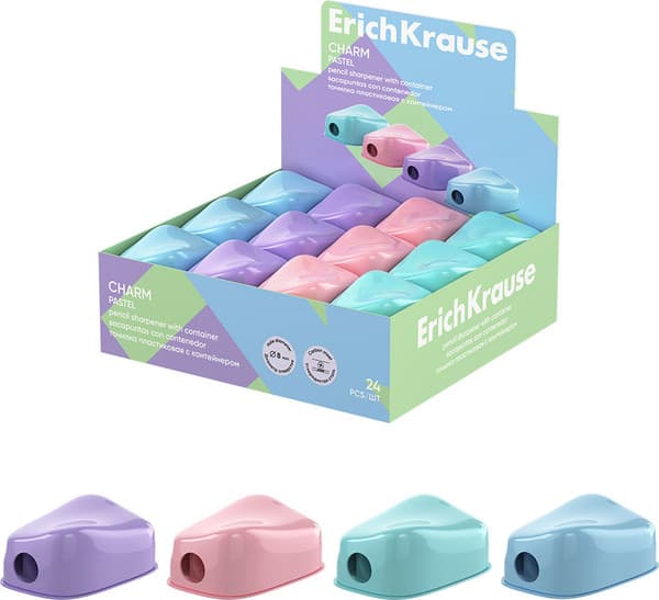 Точилка Erich Krause Charm Pastel с контейнером / 60031 2