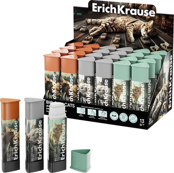 Клей-карандаш Erich Krause Prism Big City Cats / 63166 2