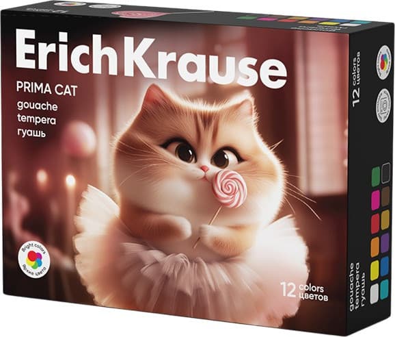 Гуашь Erich Krause Prima Cat / 65193