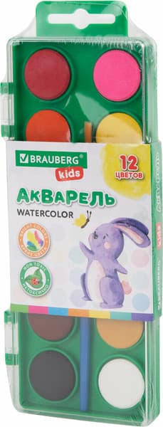 Акварельные краски Brauberg Kids / 191806 10