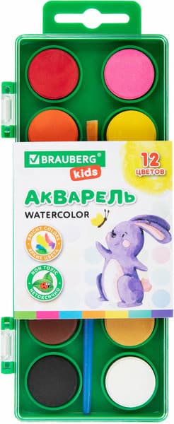Акварельные краски Brauberg Kids / 191806
