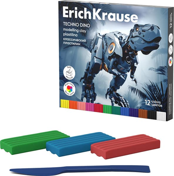 Пластилин Erich Krause Techno Dino / 65200 2
