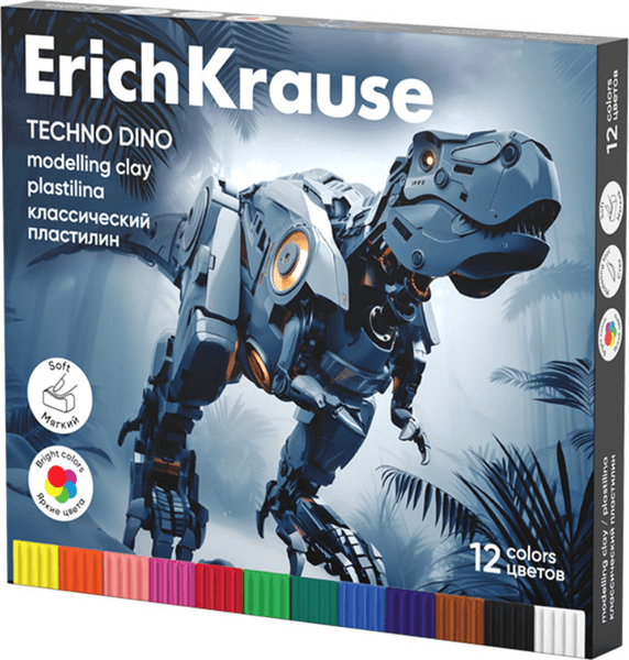 Пластилин Erich Krause Techno Dino / 65200