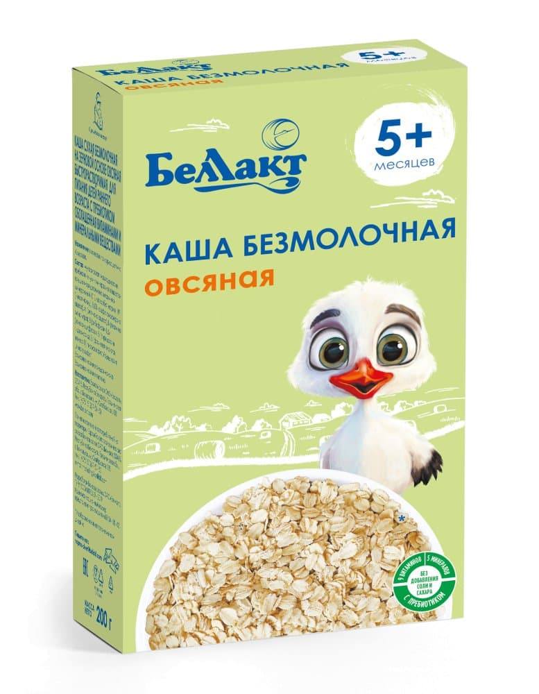 Каша безмолочная на зерновой основе овсяная «Беллакт», 200 г