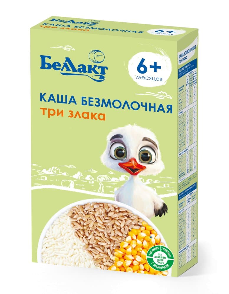 Каша безмолочная на зерновой основе из трех злаков «Беллакт», 200 г