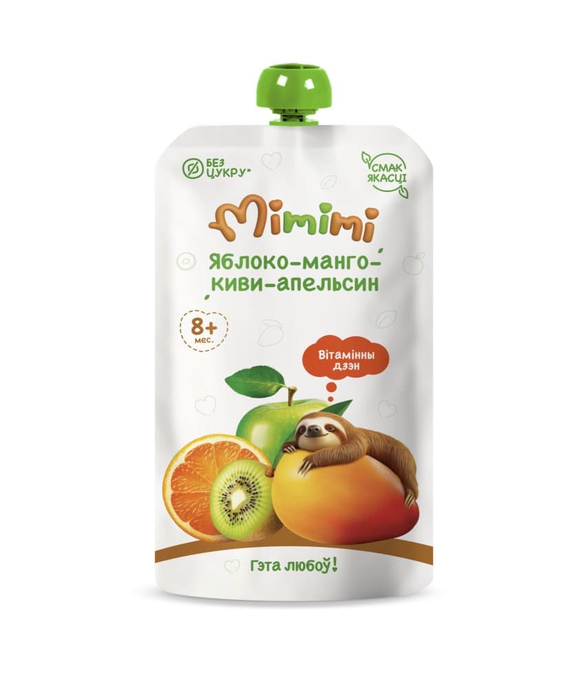 Пюре «Mimimi» Яблоко-манго-киви-апельсин,180 г.