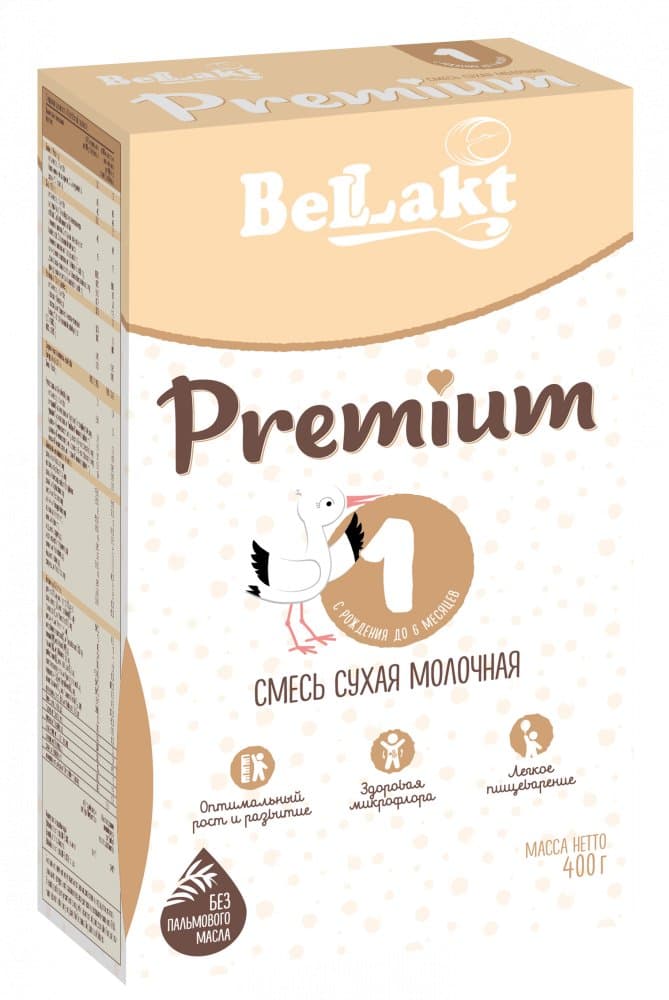 Смесь сухая молочная для питания детей раннего возраста «Bellakt Premium 1», 400 г.