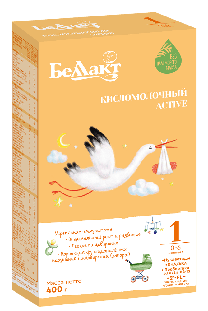 Смесь сухая кисломолочная для питания детей раннего возраста «Беллакт Кисломолочный Active 1», 400 г.