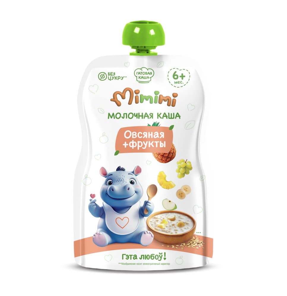 Молочная каша овсяная + фрукты, «Mimimi», 110 г