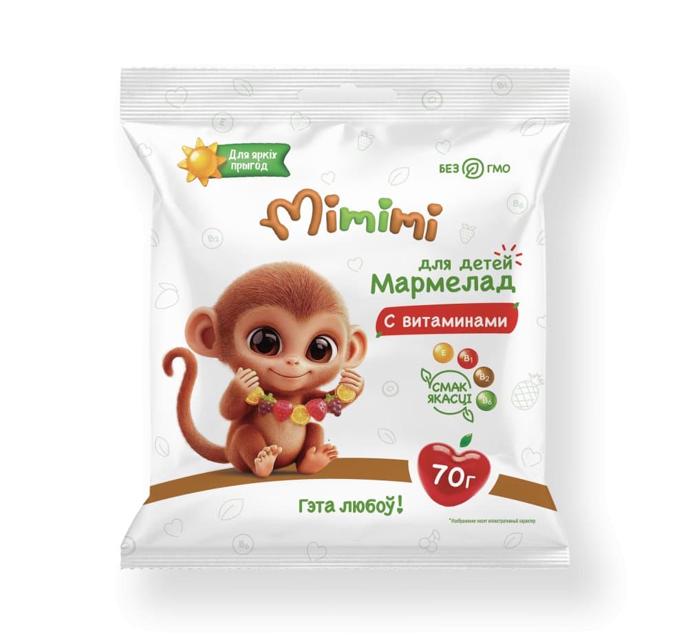 Мармелад «Mimimi» с витаминами Е, В1, В2, В6, 70 г. 1
