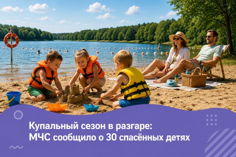 Купальный сезон в разгаре: МЧС сообщило о 30 спасённых детях