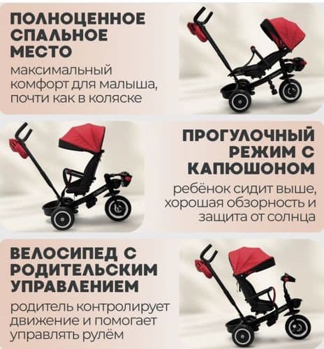 Детский беговел-велосипед BubaGo BG 161-2 Dragon Черно-Красный 3