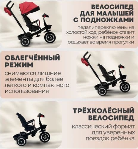 Детский беговел-велосипед BubaGo BG 161-2 Dragon Черно-Красный 4