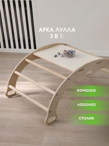 Детский спортивный комплекс Монтессори 3 в 1 Пиклера: арка-качалка, горка-скалодром, матр 2