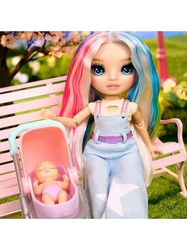 Кукла рейнбоу хай Rainbow high Bestie Babysitters /Amaya Raine с коляской 3