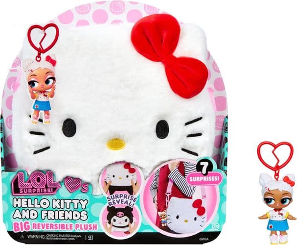 Большая двусторонняя плюшевая игрушка LOL Surprise Hello Kitty с куклой 4
