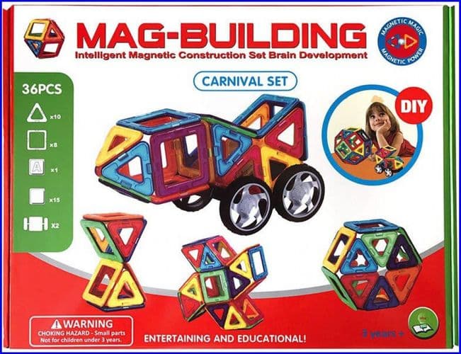 Магнитные конструкторы Mag Building 36, 48, 56 дет