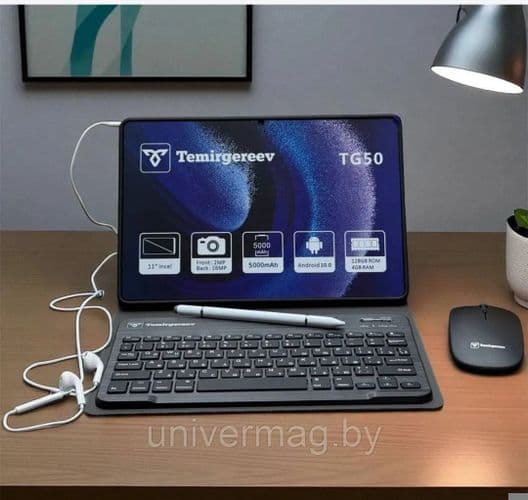 Планшет Android Temirgereev TG50 11'' 4/128GB с клавиатурой, мышью, стилусом, наушниками и чехлом 2