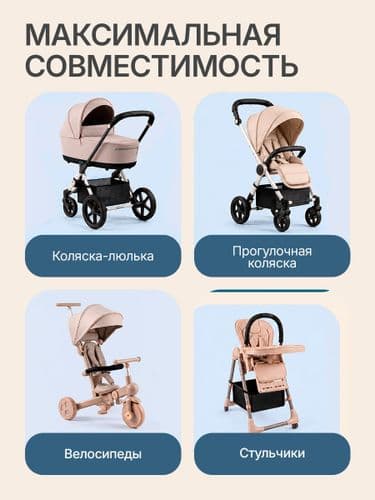 Набор для детской коляски 3 в 1: корзина сетка, чехол на ручку 60 см и чехол на бампер 40 см 5