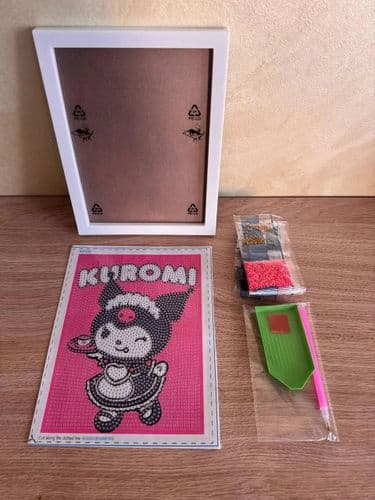 Картина алмазная мозаика детская Куроми на холсте / набор для творчества аниме Kuromi для детей 3