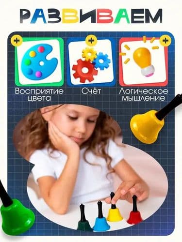 Развивающий набор Уценка (примята или чуть порвана упаковка) Цветные колокольчики, 10 карт 5