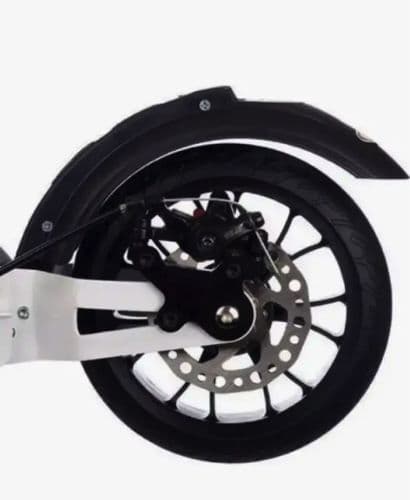 Самокат двухколесный Urban Scooter 116D с дисковым тормозом и 2 амортизаторами черный и белый цвет 5