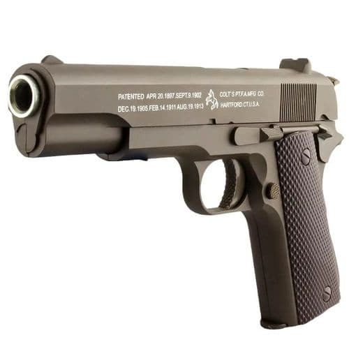 Детский металлический пистолет на пульках с глушителем Кольт M1911 K116D 3