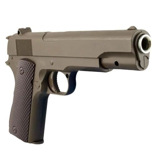 Детский металлический пистолет на пульках с глушителем Кольт M1911 K116D 4