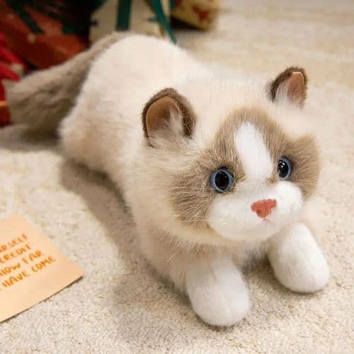 Милые мягкие плюшевые игрушки с имитацией кошки, пушистая вуалированная имитация котенка, Black 5
