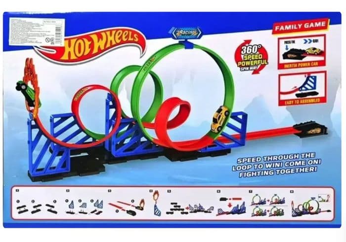 Автотрек с пусковым механизмом и препятствиями аналог Hot Wheels игровой набор для мальчика 3