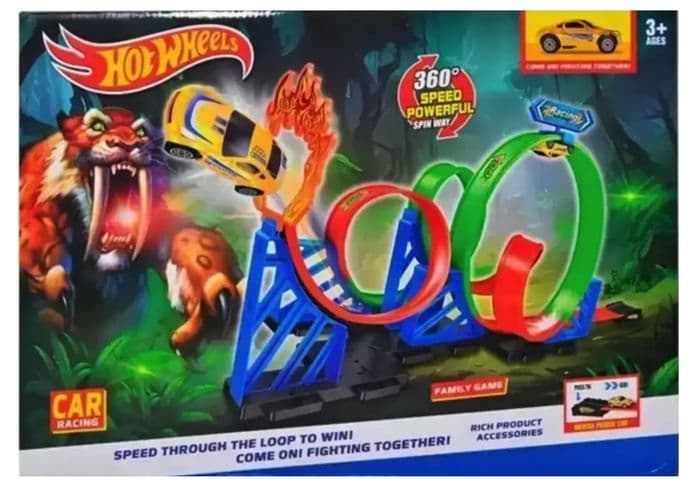 Автотрек с пусковым механизмом и препятствиями аналог Hot Wheels игровой набор для мальчика 2