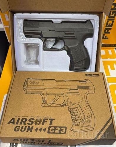 Детский пневматический пистолет Walther C23 металлический 4